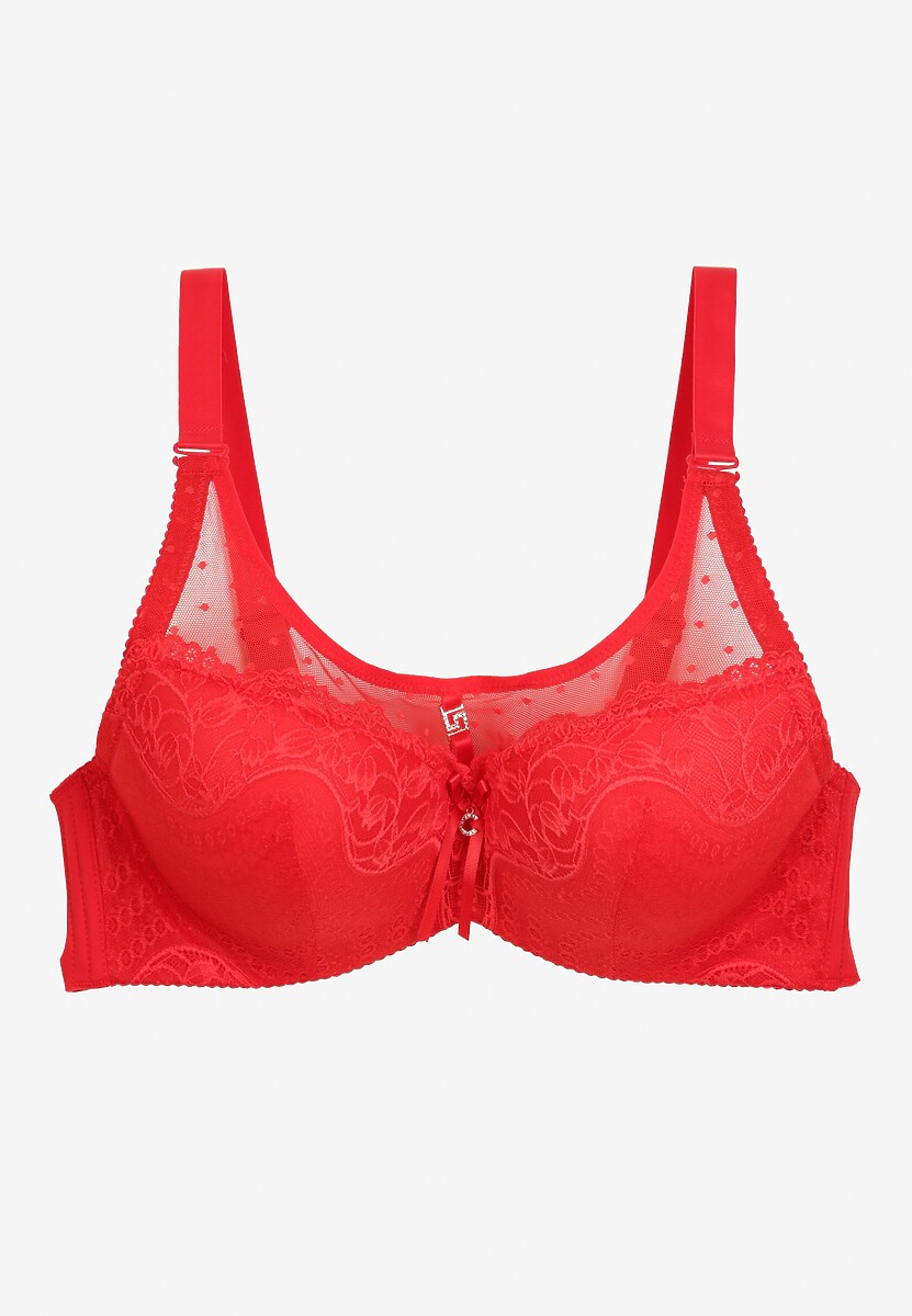 Czerwony Biustonosz z Usztywnionymi Miseczkami i Regulowanymi Ramiączkami Catarinas