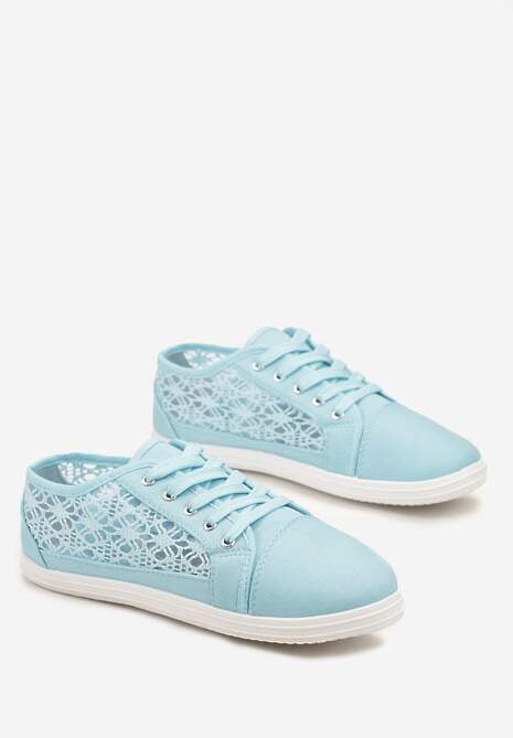 Niebieskie Tenisówki z Ażurowymi Wstawkami Po Bokach Salessa