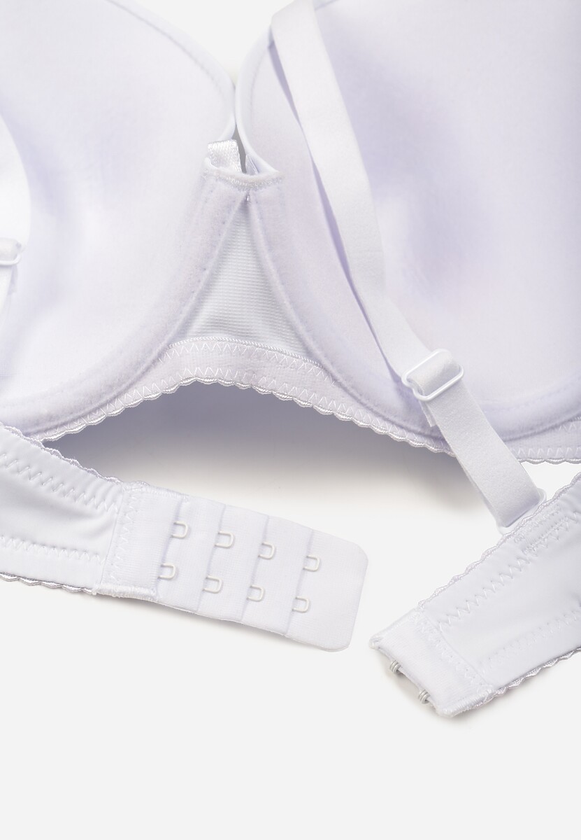 Biały Gładki Biustonosz o Klasycznym Fasonie Arriethia