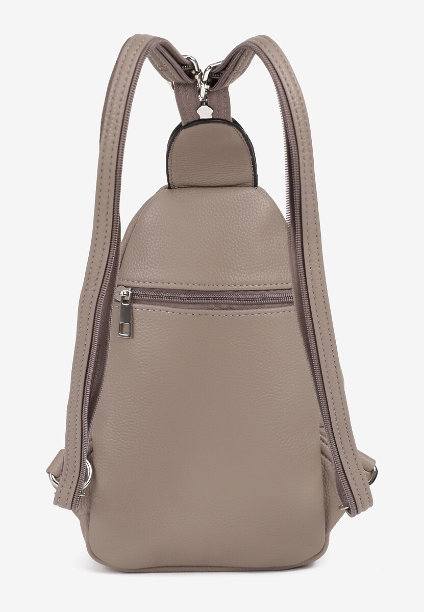 Szary Plecak z Dwoma Komorami Ozdobiony Klapą Nanovela