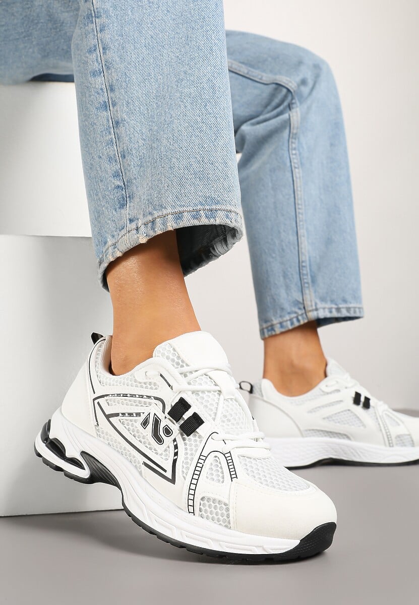 Białe Sneakersy Ozdobione Geometrycznym Motywem Tasoti