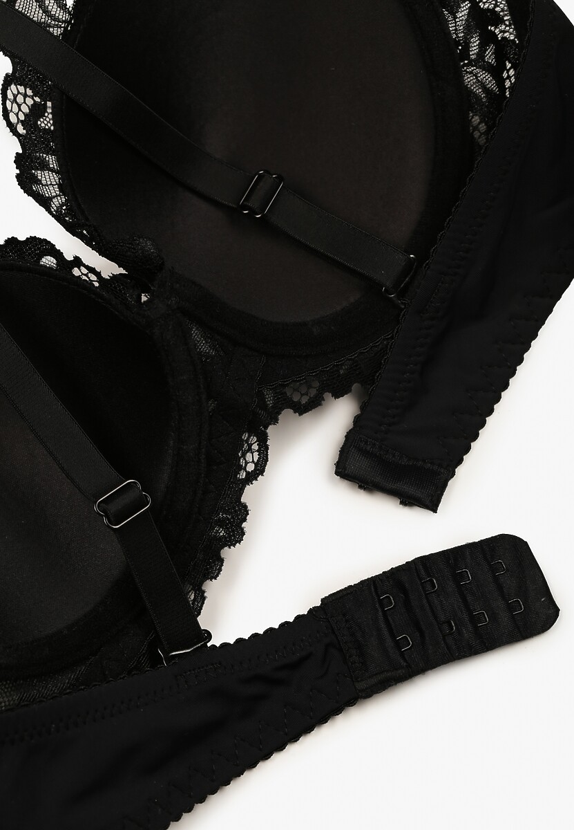 Czarny Biustonosz Ozdobiony Koronką Vonavia