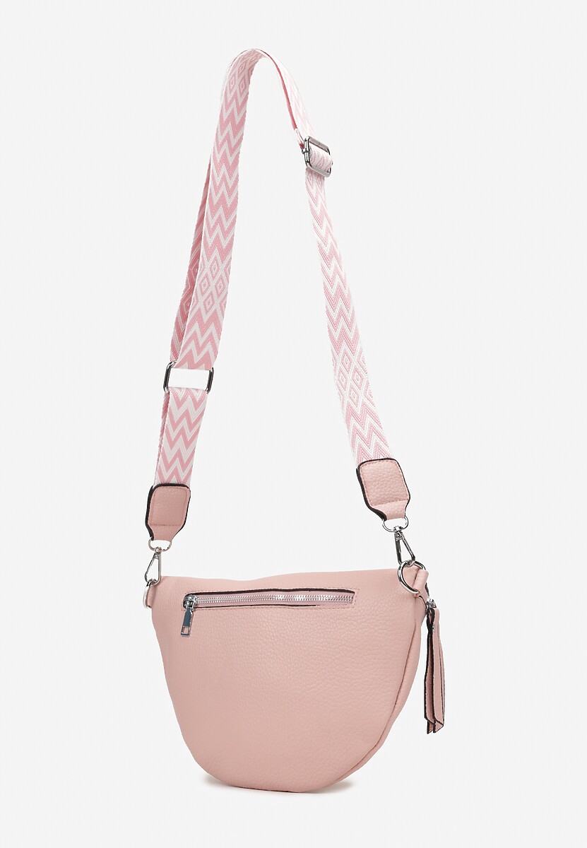 Jasnoróżowa Nerka z Materiałowym Paskiem Ehadeel