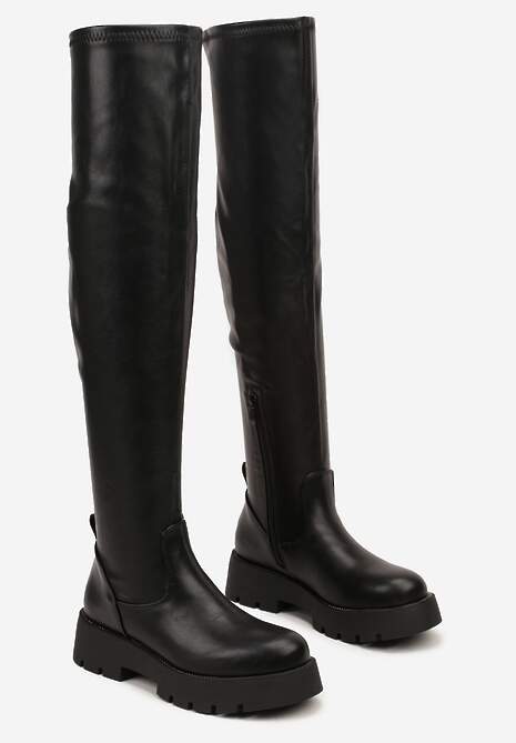 Czarne Kozaki Typu Muszkieterki Fesiona