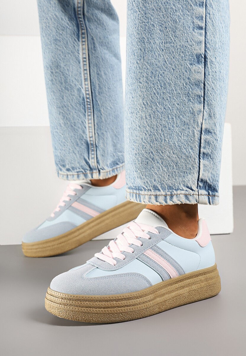 Beżowo-Czarne Sneakersy Kultowe Tenisówki na Grubej Podeszwie Ozdobione Wzorem w Panterkę Gonelis