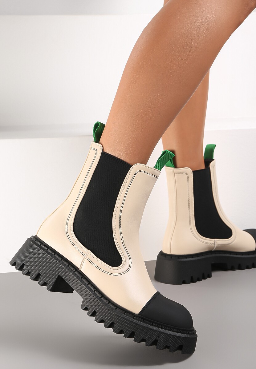 Beżowe Botki Victtorie