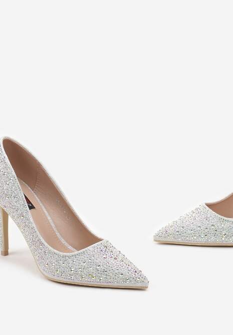 Srebrne Szpilki w Cyrkonie z Noskiem w Szpic Arolia