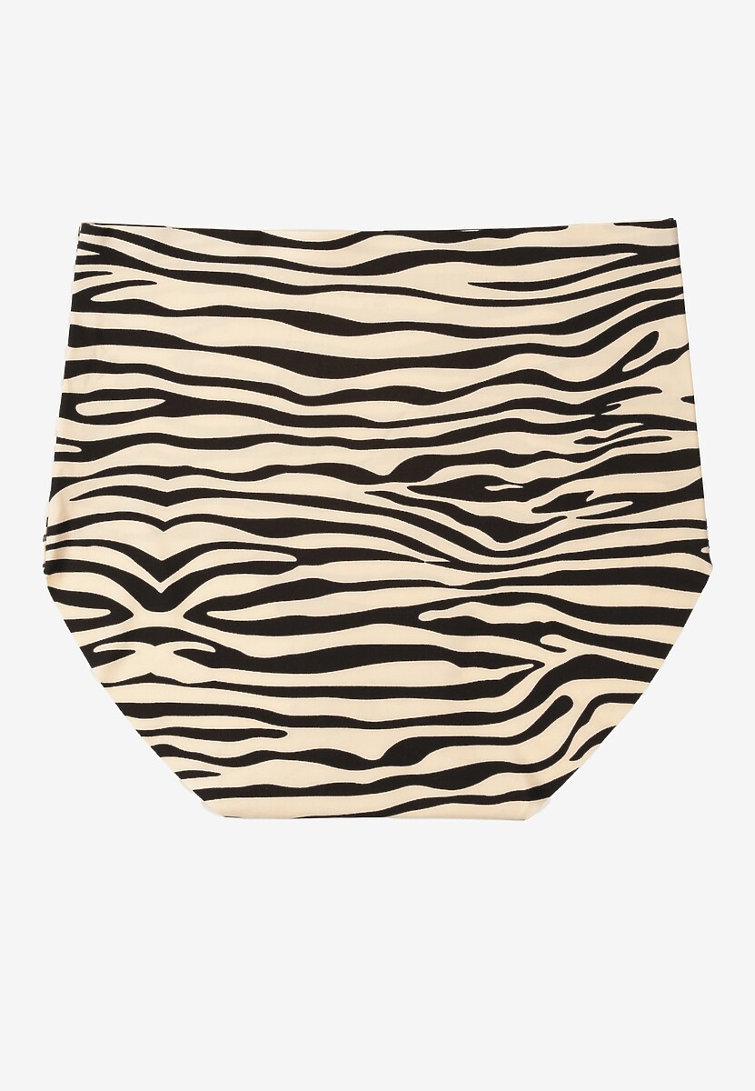 Beżowo-Czarne Bezszwowe Majtki Figi High Waist Dolevia