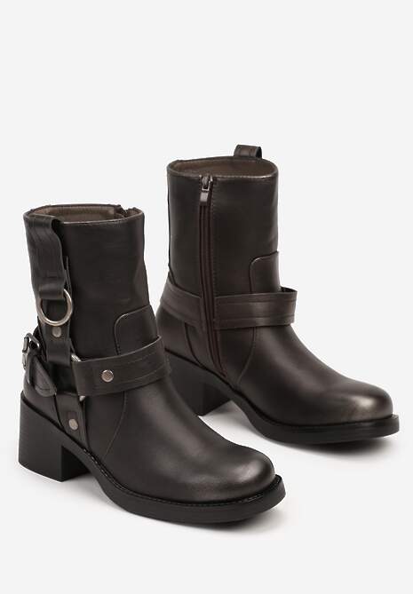 Srebrne Botki z Klamerkami na Niewysokim Słupku Nevetale