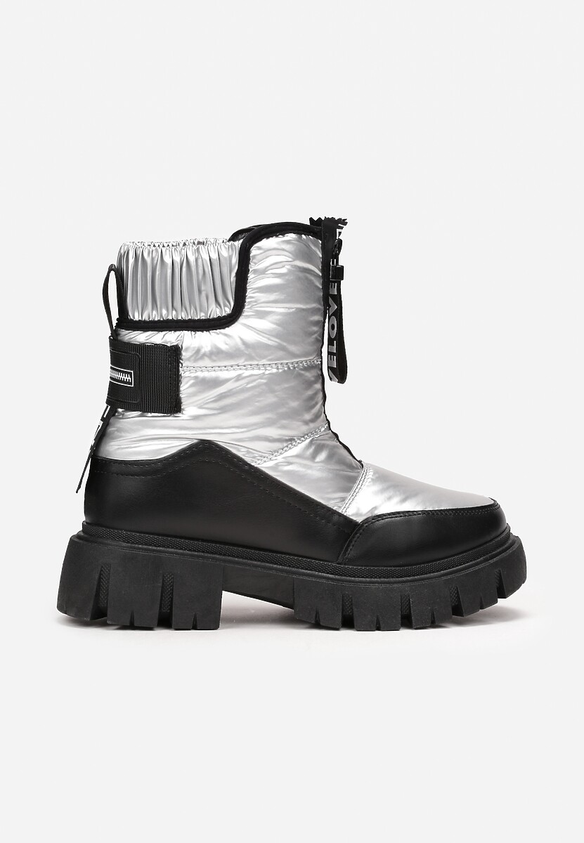 Srebrne Śniegowce na Grubej Podeszwie Rumisa