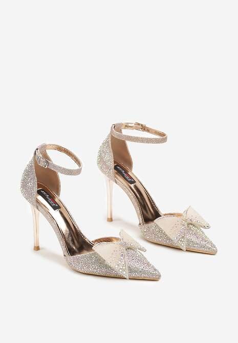 Szampańskie Cyrkoniowe Szpilki z Ozdobną Kokardą Tennelea