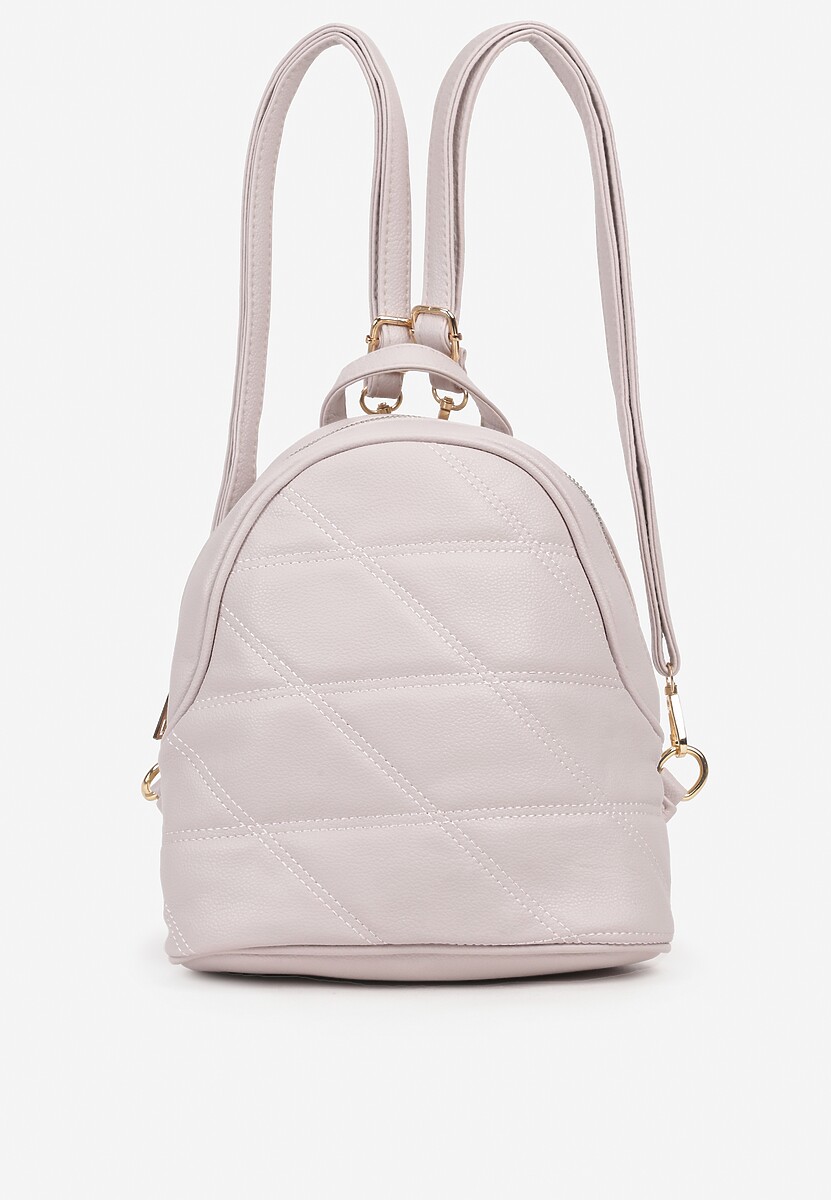 Szary Mały Plecak Miejski z Pikowaniem Skeralla