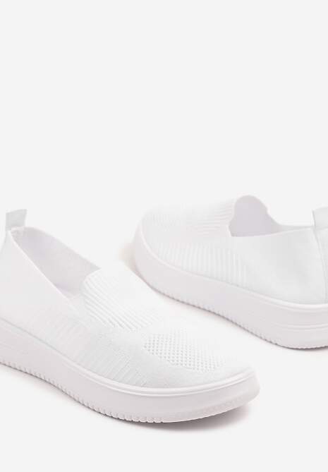 Białe Tenisówki Ozdobione Siateczkową Cholewką Eraniletia