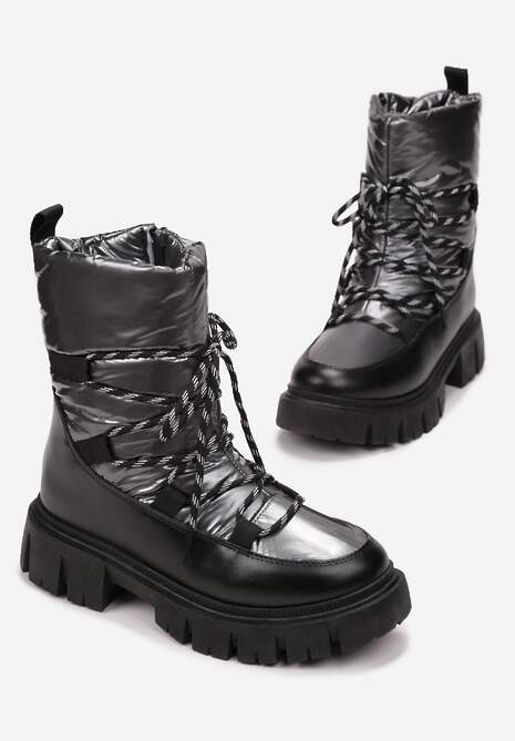 Ciemnoszare Śniegowce Pikowane Metaliczne Essa