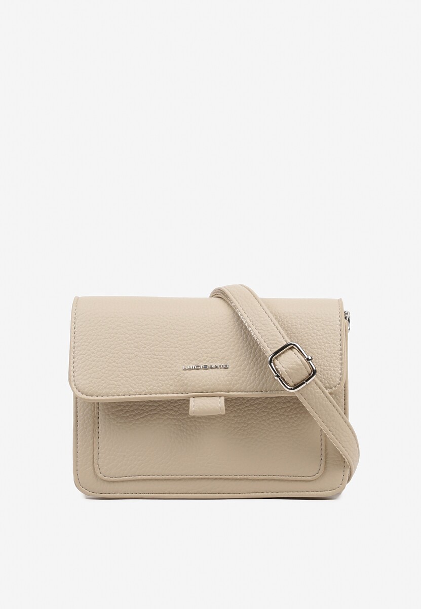 Beżowa Mała Torebka Listonoszka w Klasycznym Stylu Izrena