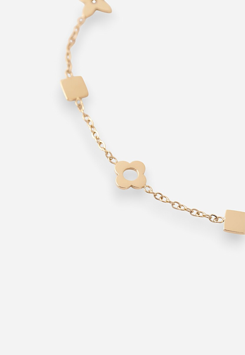 Złota Bransoletka Ozdobiona Geometrycznymi Aplikacjami Turaze