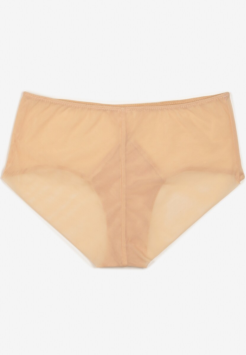 Beżowe Siateczkowe Majtki Figi Vadiana