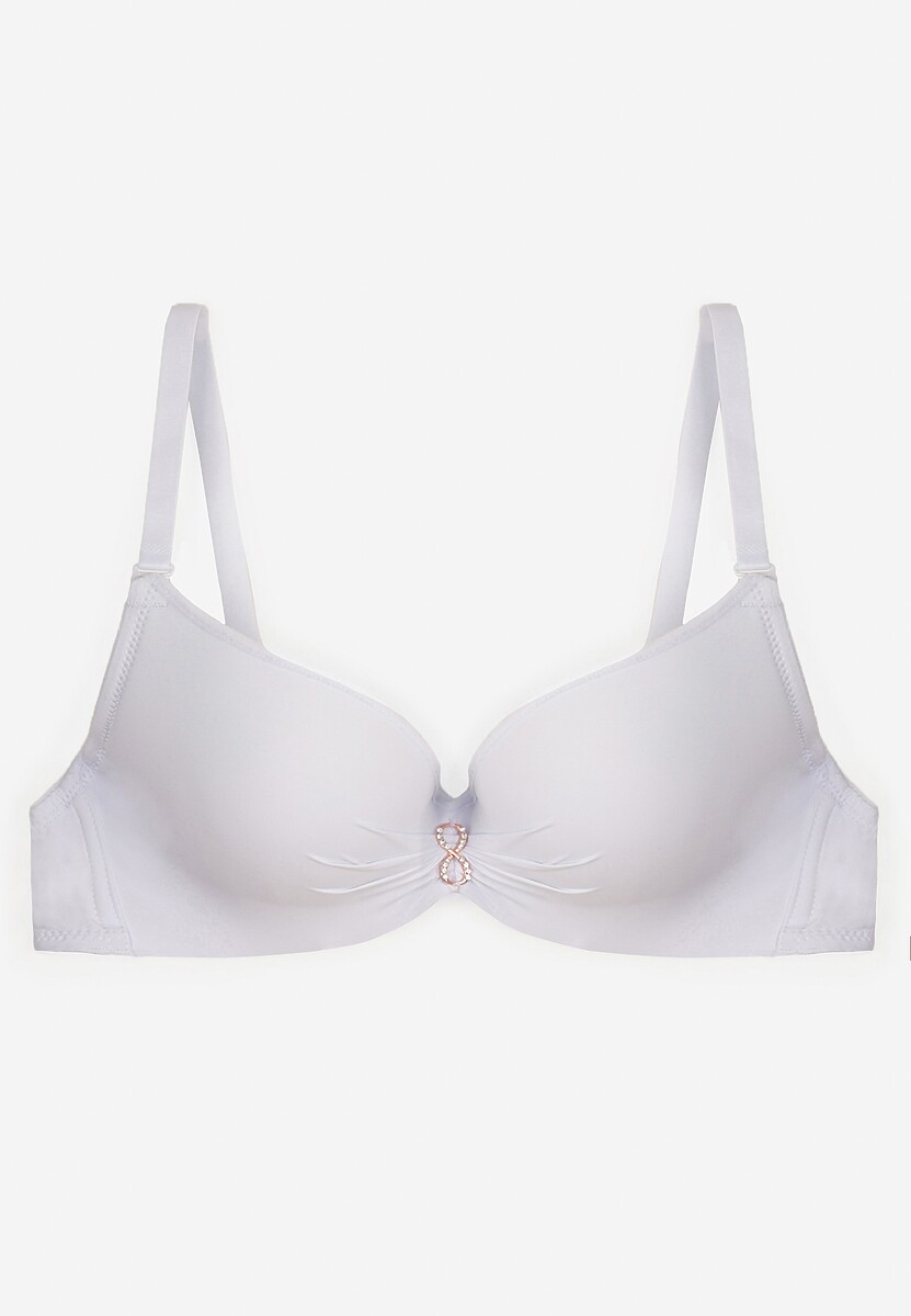 Biały Biustonosz z Aplikacją z Cyrkonii Abantia