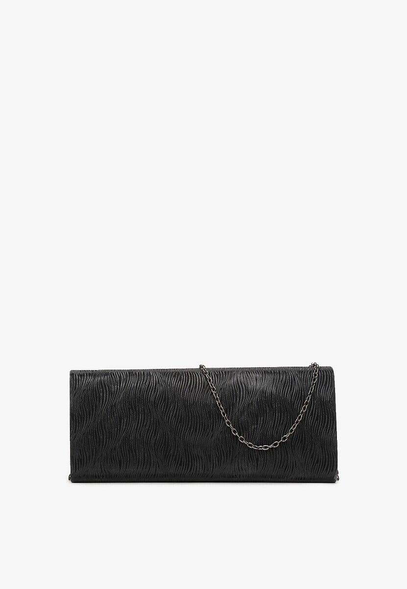 Czarna Torebka Kopertówka na Łańcuszku Seyruuq