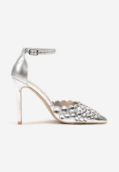 Srebrne Eleganckie Szpilki z Ozdobnymi Cyrkoniami Doriwa