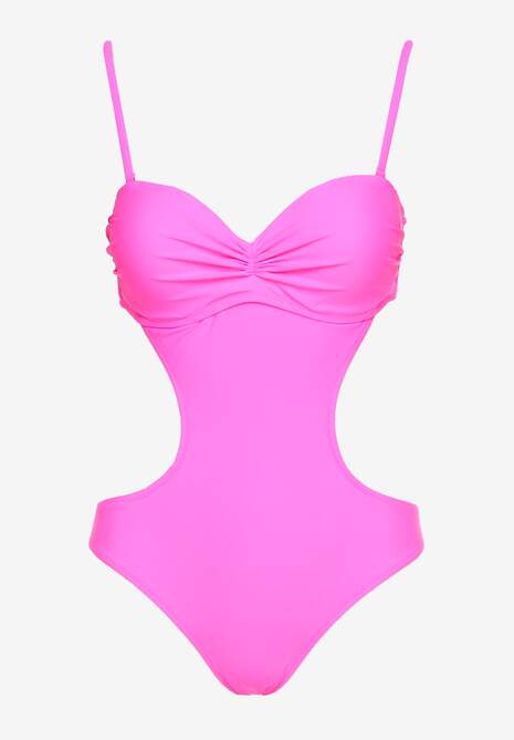 Różowy Strój Kąpielowy Jednoczęściowy z Wycięciami w Talii i na Plecach Tovantia