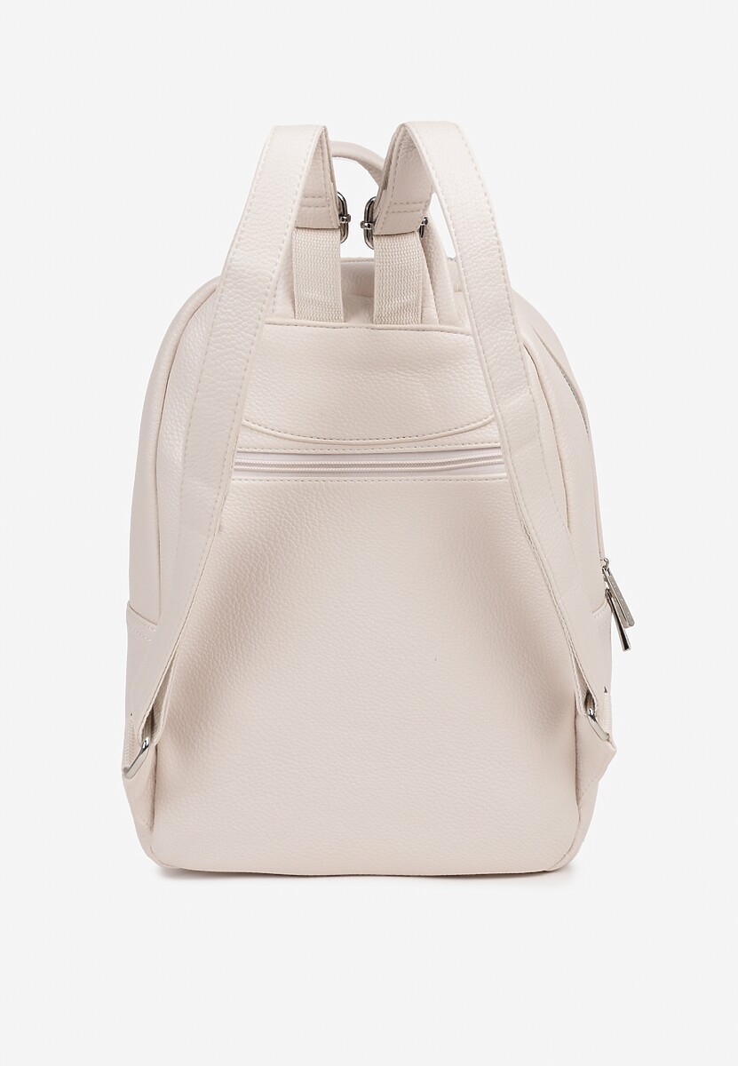 Jasnobeżowy Mały Plecak Zdobiony Suwakiem Nilzeri