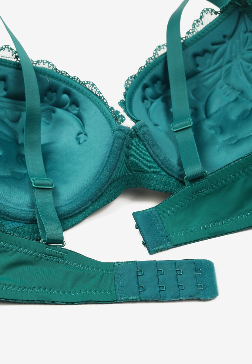 Zielony Biustonosz z Koronką i Kokardką Amirio