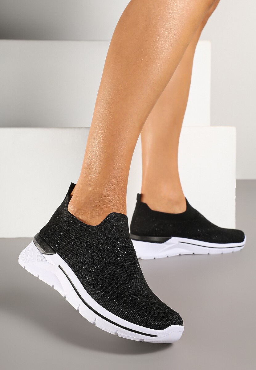 Białe Buty Sportowe z Cholewką przed Kostkę z Miękkiego Materiału Ozdobione Cyrkoniami Telianisa