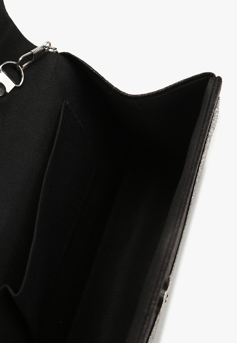 Czarna Mała Torebka w Cyrkonie z Rączką i Łańcuszkiem Twistelle