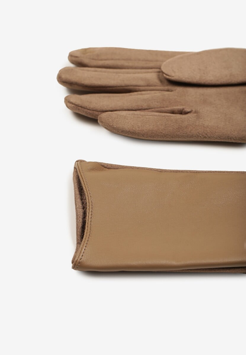 Beżowe Rękawiczki w Klasycznym Stylu Frolila