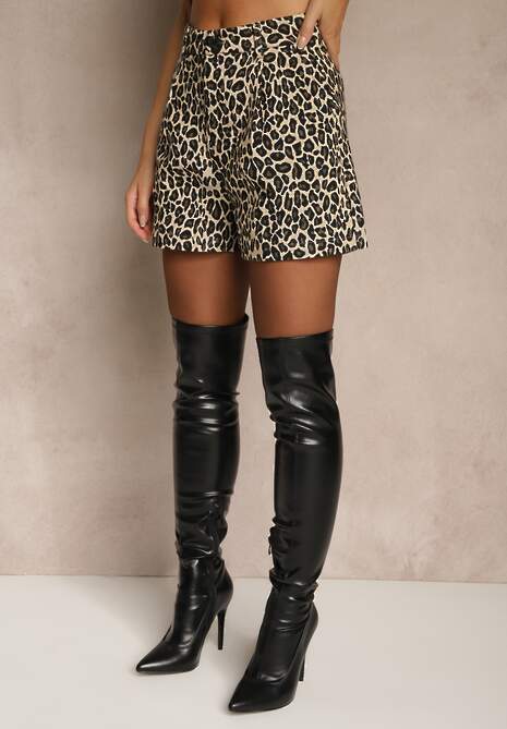 Panterkowe Klasyczne Szorty High Waist Amerre