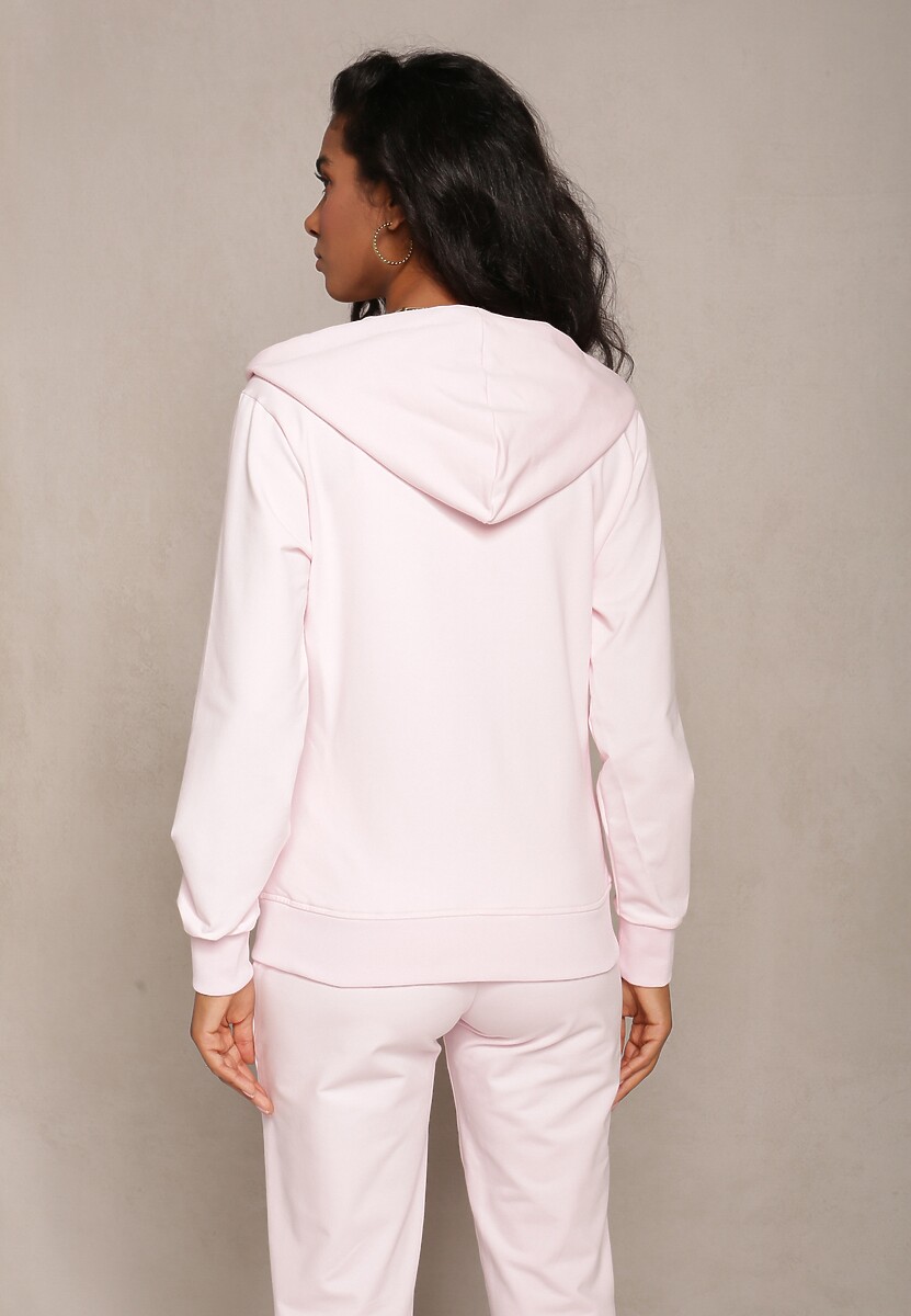 Różowa Rozsuwana Bluza z Kapturem Lecua