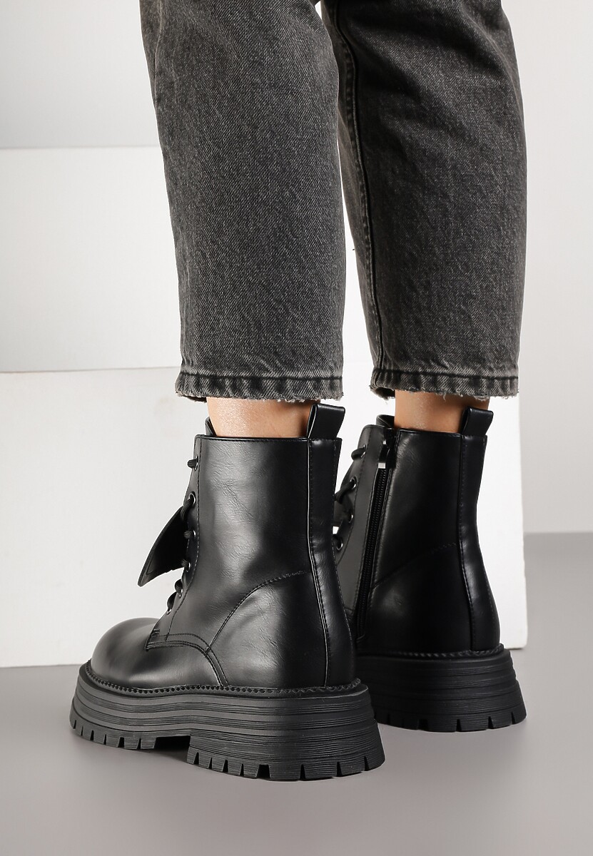 Czarne Casualowe Botki Typu Workery Vemarine