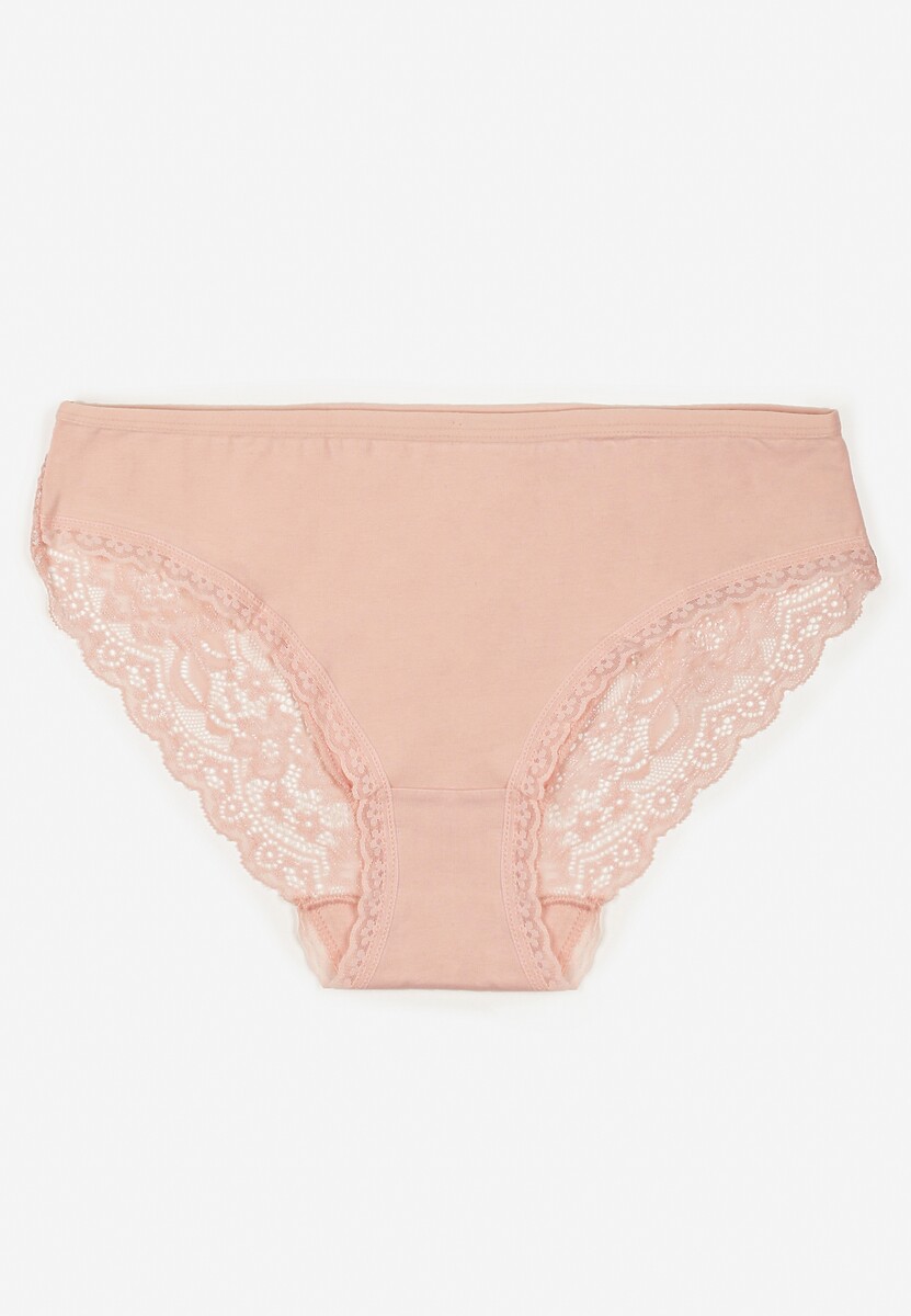 Różowe Majtki Figi z Koronkowymi Wstawkami Amiora