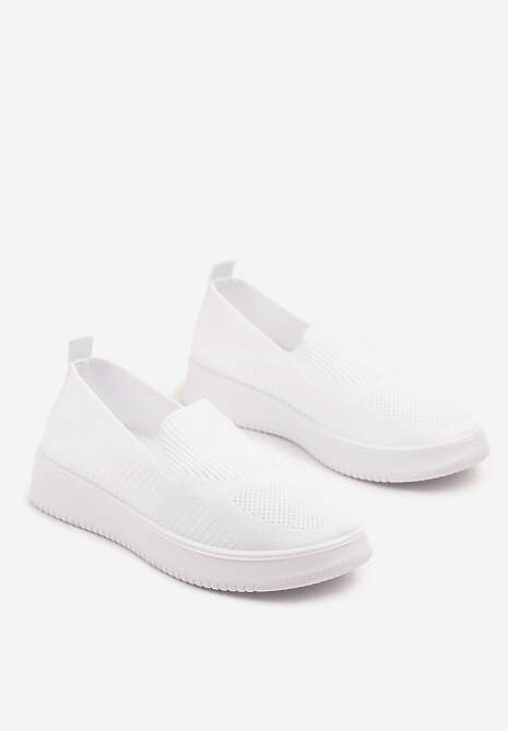 Białe Tenisówki Ozdobione Siateczkową Cholewką Eraniletia