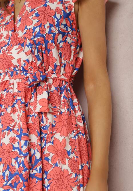 Pomarańczowa Sukienka z Paskiem Helomeda