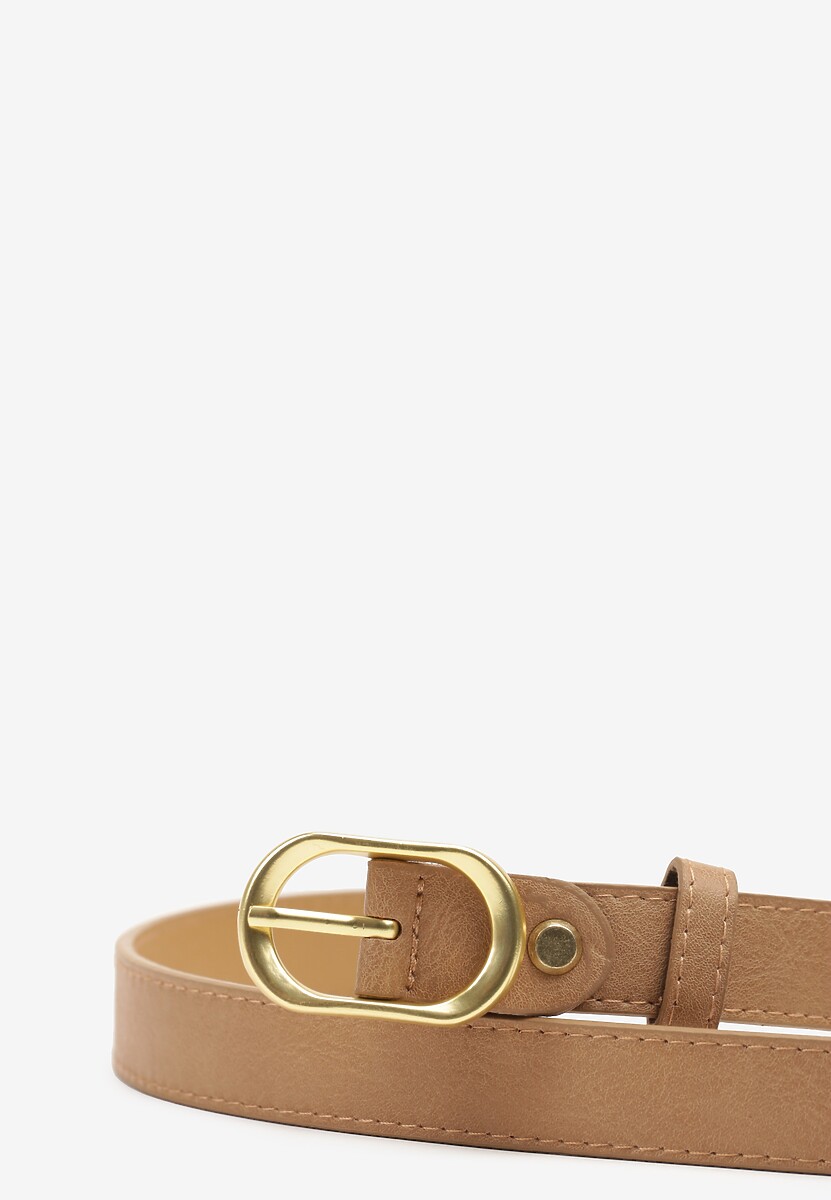 Beżowy Pasek Ozdobiony Zaokrągloną Klamrą Vozera