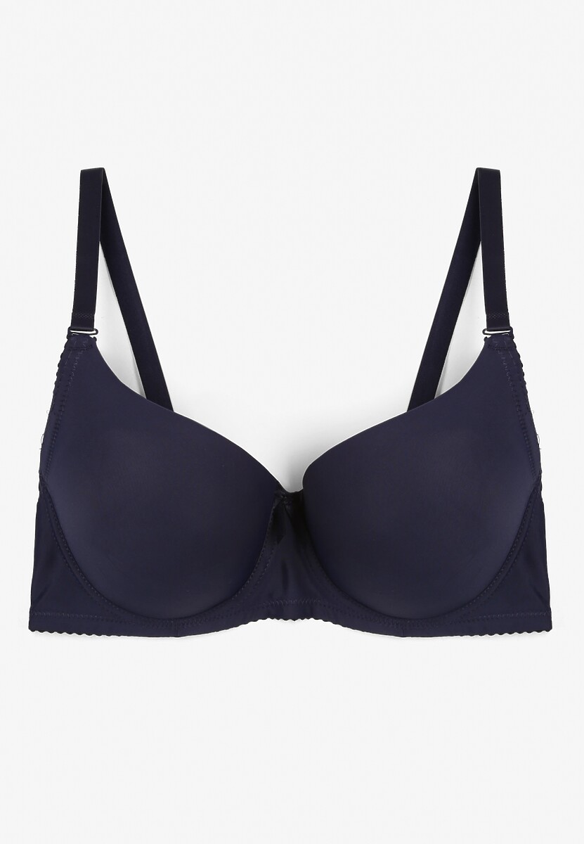 Granatowy Biustonosz z Usztywnionymi Miseczkami Full Cup Elatris