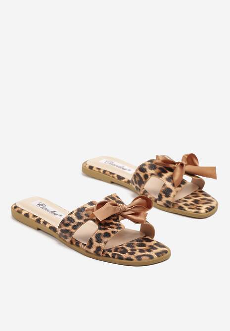 Panterkowe Klapki Ozdobione Kokardą i Wycięciami Nilirelle
