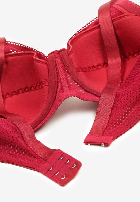 Bordowy Biustonosz Ozdobiony Perforacją o Kroju Full Cup Erreviana