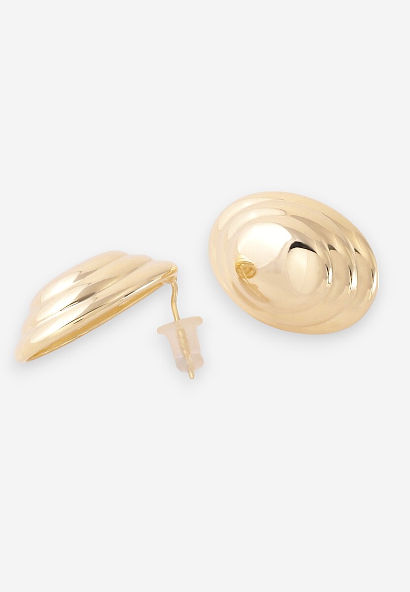 Złote Kolczyki z Tłoczonym Wzorem Melastea