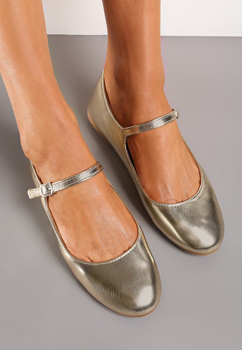 Miętowe Balerinki z Zapięciem na Sprzączkę z Ekozamszu Loraleima