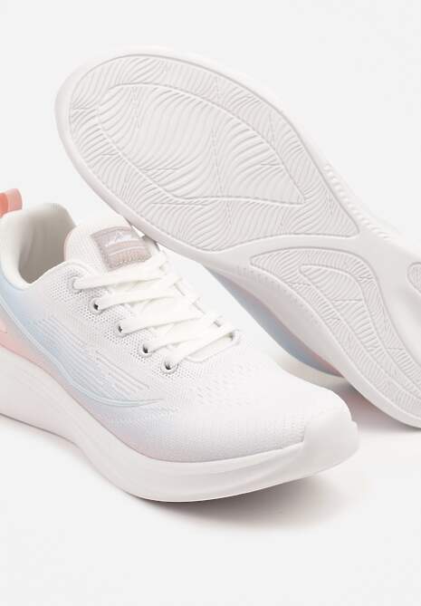 Biało-Niebieskie Buty Sportowe Sneakersy Siateczkowe na Podeszwie z Pianki Rellica