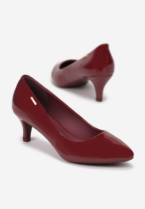 Bordowe Czółenka Ironice