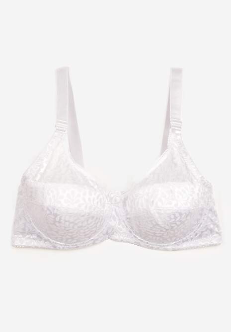 Biały Biustonosz Koronkowy z Usztywnieniem i Regulowanymi Ramiączkami Lurefia