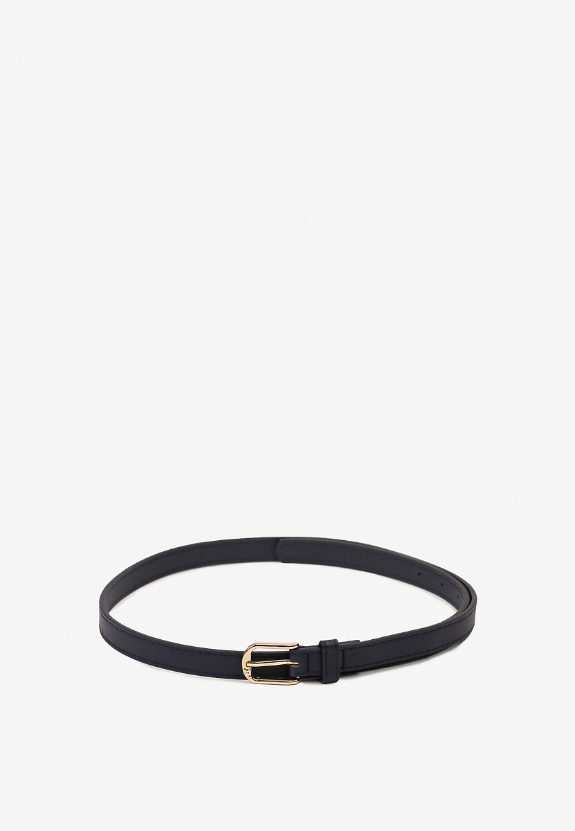 Granatowy Cienki Pasek Zapinany na Półokrągłą Sprzączkę Ranilesa