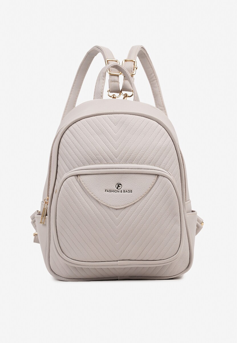 Jasnoszary Plecak Ozdobiony Delikatnym Tłoczeniem Arseki