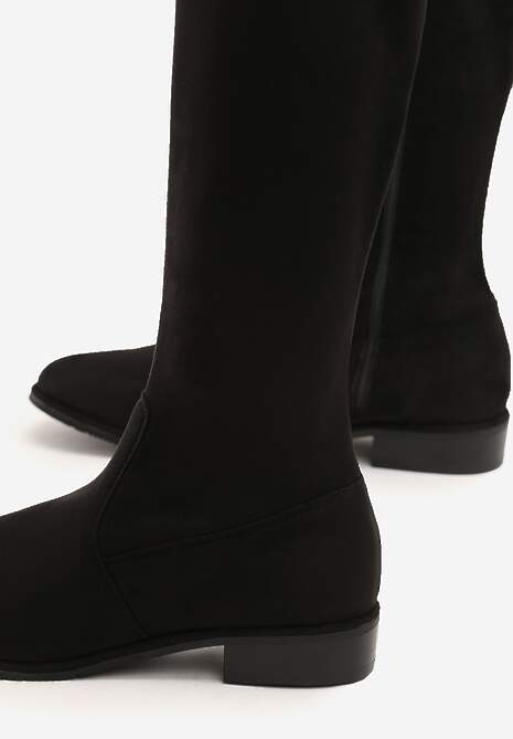 Czarne Zamszowe Kozaki Sorry Not Sorry