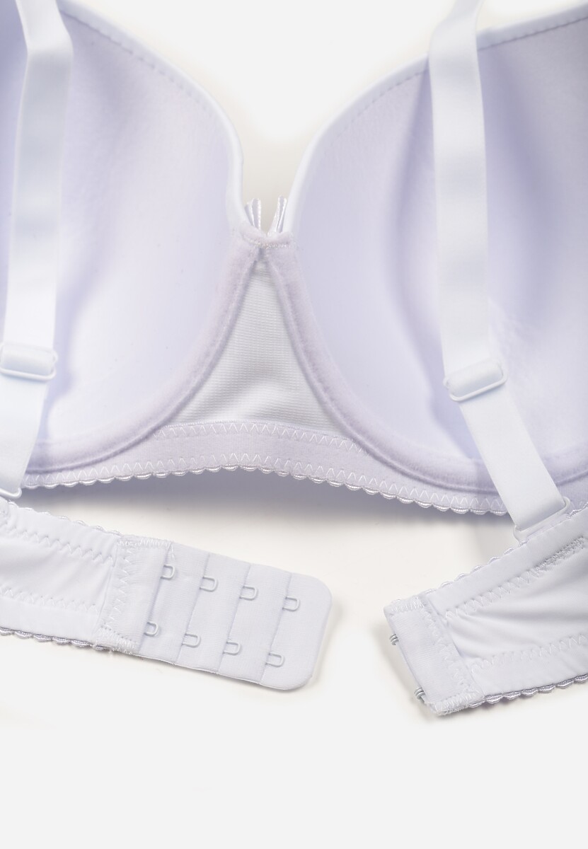 Biały Biustonosz o Gładkim Wykończeniu z Kokardką Phiphise