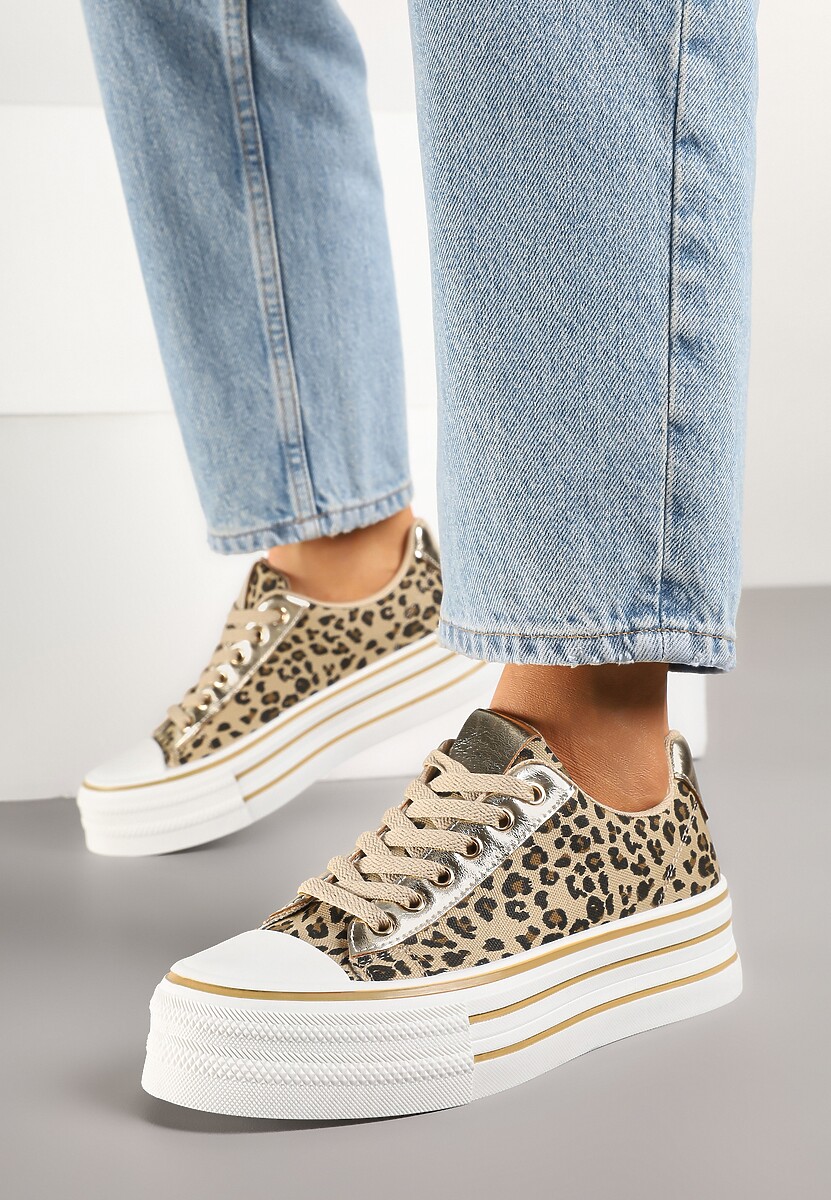 Panterkowe Trampki na Platformie w Casualowym Stylu Ravilne